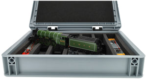 Eurobox 40 x 30 cm Set für Modelleisenbahnen - Spur 00 - 7 Fächer - Schaumstoffeinlage zur stehenden Aufbewahrung