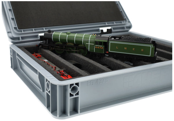 Eurobox 40x30 Set für Modelleisenbahnen - Spur 00 - 7 Fächer - Schaumstoffeinlage zur stehenden Aufbewahrung