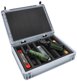 Eurobox 40 x 30 cm Set for model railway - 00 scale - 7 compartments - foam insert for upright storage