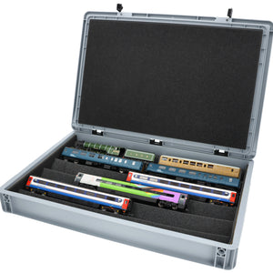 Eurobox 60 x 40 cm Set mit Zugliege - 5 Fächer für Spur 00 - für Modelleisenbahnen, Loks und Fahrzeuge