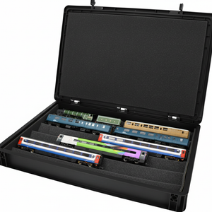 Eurobox 60 x 40 cm Set mit Zugliege - 5 Fächer für Spur 00 - für Modelleisenbahnen, Loks und Fahrzeuge