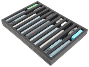 370 mm x 270 mm x 40 mm Foam insert for model railway - N scale - 11 compartments - for upright storage - IU040A002