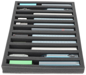 370 mm x 270 mm x 40 mm Foam insert for model railway - N scale - 11 compartments - for upright storage - IU040A002