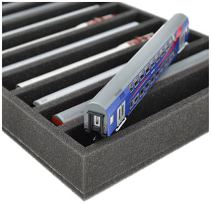 370 mm x 270 mm x 50 mm Schaumstoffeinlage für Modelleisenbahn - Spur TT - 9 Fächer - für stehende Aufbewahrung - IU050A001