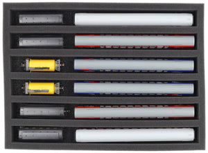 370 mm x 270 mm x 50 mm Schaumstoffeinlage für Modelleisenbahn - Spur TT - 6 Fächer - für stehende Aufbewahrung - IU050A002