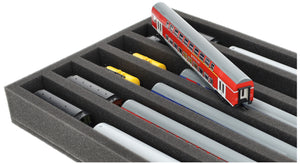 370 mm x 270 mm x 50 mm Schaumstoffeinlage für Modelleisenbahn - Spur TT - 6 Fächer - für stehende Aufbewahrung - IU050A002