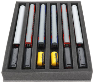 370 mm x 270 mm x 50 mm Schaumstoffeinlage für Modelleisenbahn - Spur TT - 6 Fächer - für stehende Aufbewahrung - IU050A002