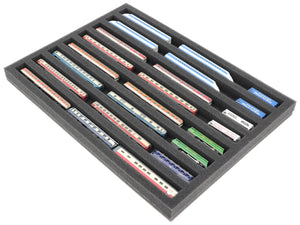 370 mm x 270 mm x 30 mm Schaumstoffeinlage für Modelleisenbahn - Spur Z - 8 Fächer - für liegende Aufbewahrung - IU030A002