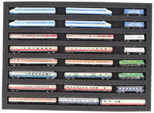 370 mm x 270 mm x 30 mm Schaumstoffeinlage für Modelleisenbahn - Spur Z - 8 Fächer - für liegende Aufbewahrung - IU030A002