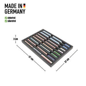 370 mm x 270 mm x 30 mm Schaumstoffeinlage für Modelleisenbahn - Spur Z - 8 Fächer - für liegende Aufbewahrung - IU030A002