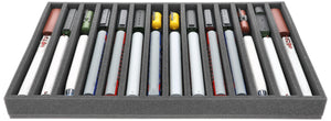 570 x 370 x 50 mm Schaumstoffeinlage für Modelleisenbahn - Spur TT - 14 Fächer - für stehende Aufbewahrung - JV050A001