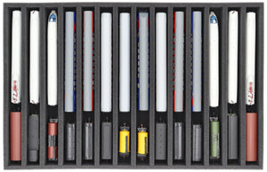 570 x 370 x 50 mm Schaumstoffeinlage für Modelleisenbahn - Spur TT - 14 Fächer - für stehende Aufbewahrung - JV050A001