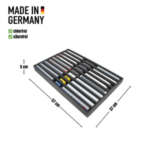 570 x 370 x 50 mm Schaumstoffeinlage für Modelleisenbahn - Spur TT - 9 Fächer - für stehende Aufbewahrung - JV050A002