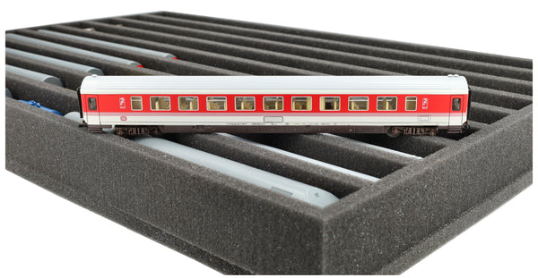 570 mm x 370 mm x 50 mm Schaumstoffeinlage für Modelleisenbahn - Spur TT - 9 Fächer - für stehende Aufbewahrung - JV050A002