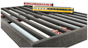 570 x 370 x 50 mm Schaumstoffeinlage für Modelleisenbahn - Spur TT - 9 Fächer - für stehende Aufbewahrung - JV050A002