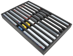 570 mm x 370 mm x 50 mm Foam insert for model railway - TT scale - 9 compartments - for upright storage - JV050A002