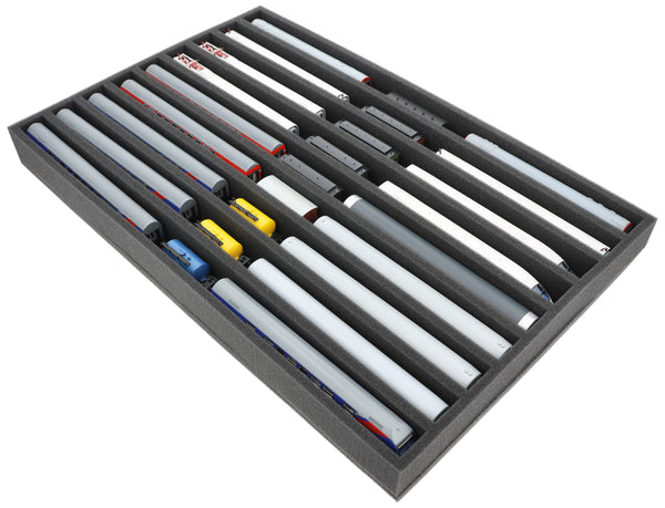 570 mm x 370 mm x 50 mm Schaumstoffeinlage für Modelleisenbahn - Spur TT - 9 Fächer - für stehende Aufbewahrung - JV050A002