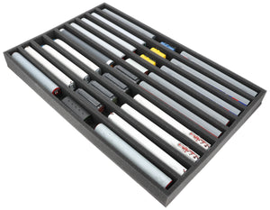 570 x 370 x 50 mm Schaumstoffeinlage für Modelleisenbahn - Spur TT - 9 Fächer - für stehende Aufbewahrung - JV050A002