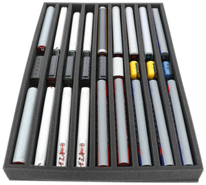 570 mm x 370 mm x 50 mm Foam insert for model railway - TT scale - 9 compartments - for upright storage - JV050A002