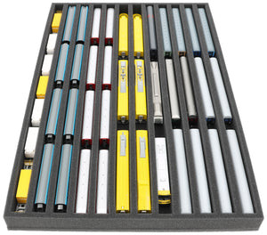 570 x 370 x 40 mm Schaumstoffeinlage für Modelleisenbahn - Spur N - 12 Fächer - für stehende Aufbewahrung - JV040A001