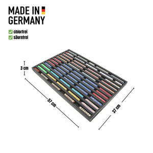 570 mm x 370 mm x 30 mm Foam insert for model railway - Z scale - 12 compartments - for horizontal storage - JV030A001