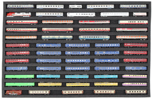 570 mm x 370 mm x 30 mm Foam insert for model railway - Z scale - 12 compartments - for horizontal storage - JV030A001