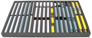 570 x 370 x 40 mm Schaumstoffeinlage für Modelleisenbahn - Spur N - 18 Fächer - für stehende Aufbewahrung - JV040A002