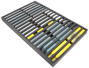 570 x 370 x 40 mm Schaumstoffeinlage für Modelleisenbahn - Spur N - 18 Fächer - für stehende Aufbewahrung - JV040A002