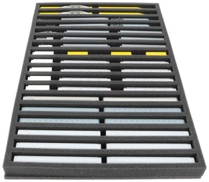 570 x 370 x 40 mm Schaumstoffeinlage für Modelleisenbahn - Spur N - 18 Fächer - für stehende Aufbewahrung - JV040A002