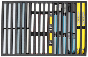 570 x 370 x 40 mm Schaumstoffeinlage für Modelleisenbahn - Spur N - 18 Fächer - für stehende Aufbewahrung - JV040A002