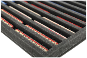 570 mm x 370 mm x 30 mm Schaumstoffeinlage für Modelleisenbahn - Spur Z - 18 Fächer - für liegende Aufbewahrung - JV030A002