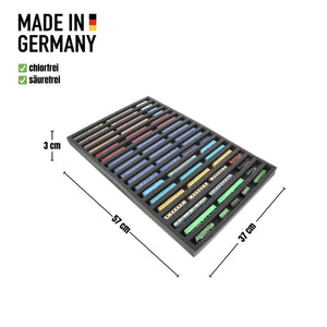 570 mm x 370 mm x 30 mm Schaumstoffeinlage für Modelleisenbahn - Spur Z - 18 Fächer - für liegende Aufbewahrung - JV030A002