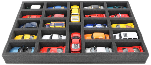 570 mm x 370 mm x 55 mm Foam insert for model cars 1:43 - 22 compartments - JV055A001