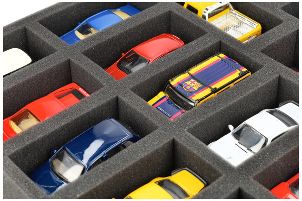 570 mm x 370 mm x 55 mm Foam insert for model cars 1:43 - 22 compartments - JV055A001