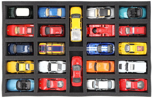 570 mm x 370 mm x 55 mm Foam insert for model cars 1:43 - 22 compartments - JV055A001