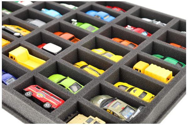 570 mm x 370 mm x 40 mm Foam insert for model cars 1:64 - 42 compartments - JV040A003