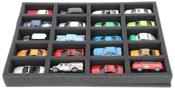 370 mm x 270 mm x 40 mm Foam insert for model cars 1:64 - 20 compartments - IU040A003