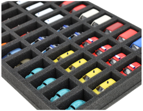 370 mm x 270 mm x 35 mm Foam insert for model cars 1:87 - 40 compartments - IU035A001
