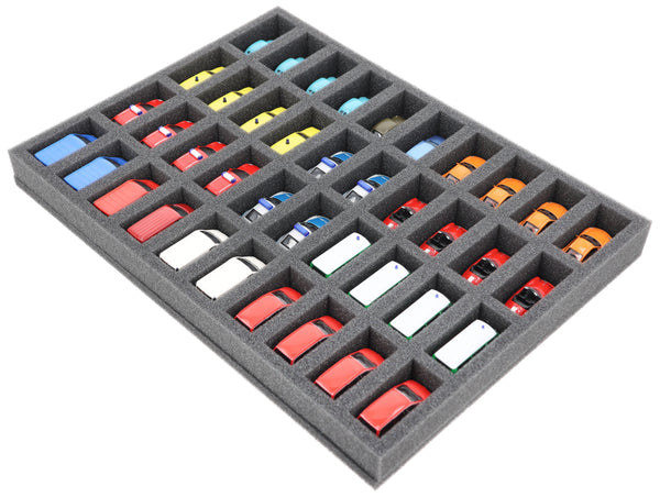 370 mm x 270 mm x 35 mm Foam insert for model cars 1:87 - 40 compartments - IU035A001