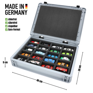 Eurobox 40 x 30 cm Set für Modellautos 1:64 - 20 Fahrzeuge