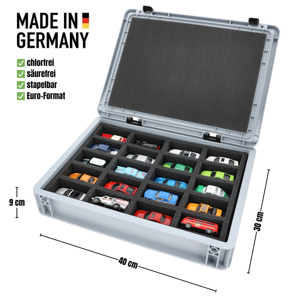Eurobox 40 x 30 cm Set for 1:64 Scale Model Cars - 20 Vehicles