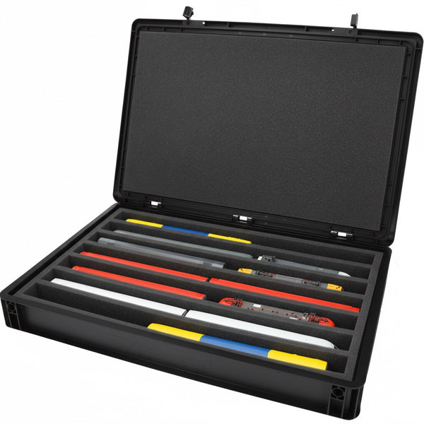 Euro container for model railway - 7 slots lengthwise for H0 gauge - standing
