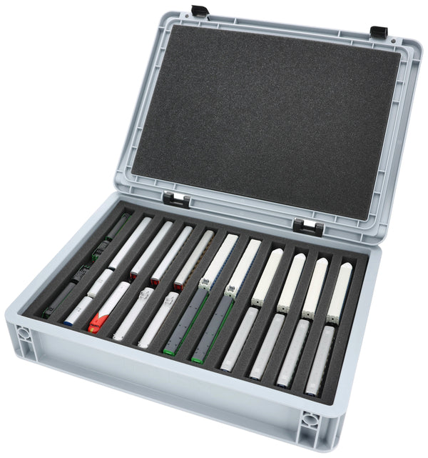 Eurobox 40 x 30 cm Set für Modelleisenbahnen - Spur Z - 11 Fächer - Schaumstoffeinlage zur liegenden Aufbewahrung