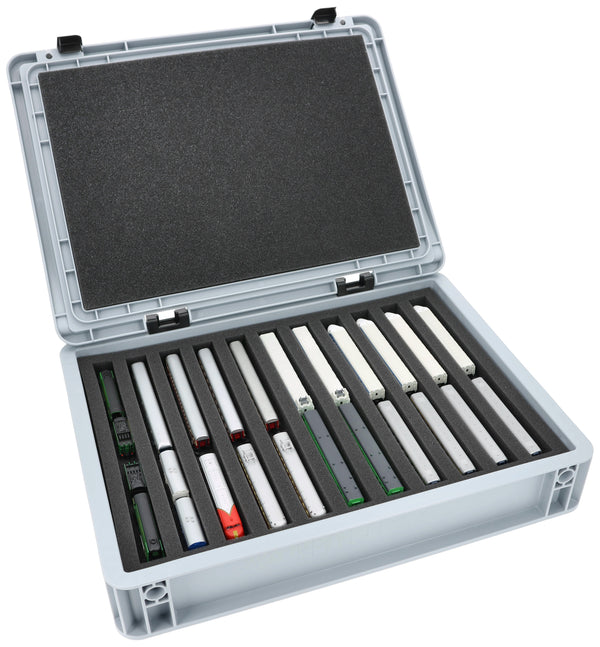 Eurobox 40 x 30 cm Set für Modelleisenbahnen - Spur Z - 11 Fächer - Schaumstoffeinlage zur liegenden Aufbewahrung