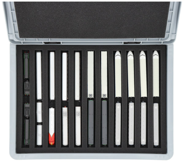 Eurobox 40 x 30 cm Set für Modelleisenbahnen - Spur Z - 11 Fächer - Schaumstoffeinlage zur liegenden Aufbewahrung