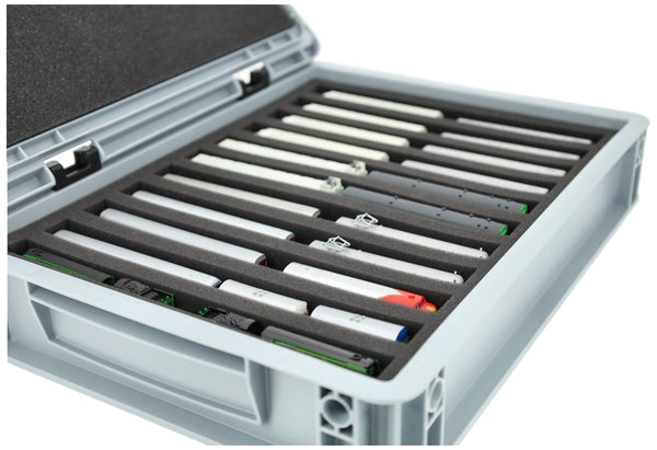 Eurobox 40 x 30 cm Set für Modelleisenbahnen - Spur Z - 11 Fächer - Schaumstoffeinlage zur liegenden Aufbewahrung