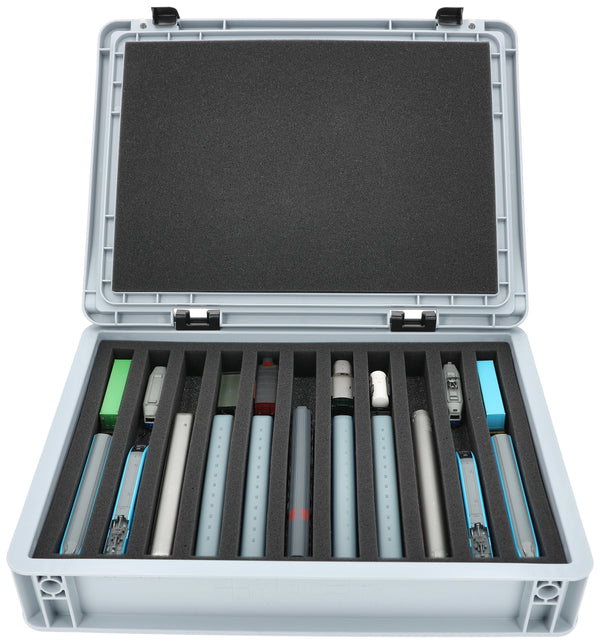 Eurobox 40 x 30 cm Set für Modelleisenbahnen - Spur N - 11 Fächer - Schaumstoffeinlage zur stehenden Aufbewahrung