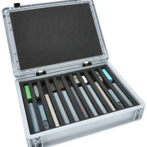 Eurobox 40 x 30 cm Set für Modelleisenbahnen - Spur N - 11 Fächer - Schaumstoffeinlage zur stehenden Aufbewahrung