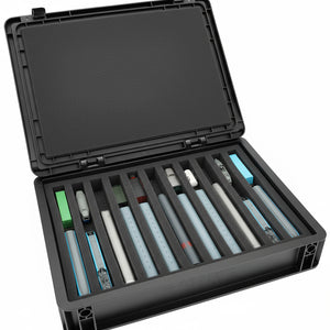 Eurobox 40 x 30 cm Set für Modelleisenbahnen - Spur N - 11 Fächer - Schaumstoffeinlage zur stehenden Aufbewahrung