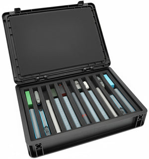 Eurobox 40 x 30 cm Set für Modelleisenbahnen - Spur N - 11 Fächer - Schaumstoffeinlage zur stehenden Aufbewahrung